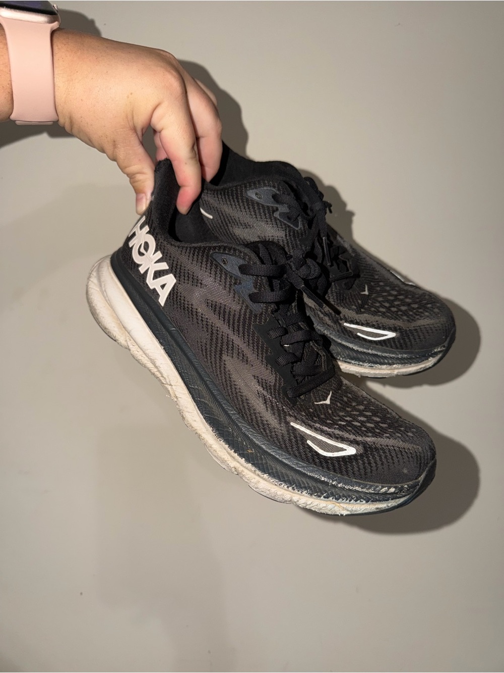 Hoka Black Women's Running Shoes with White Accents
